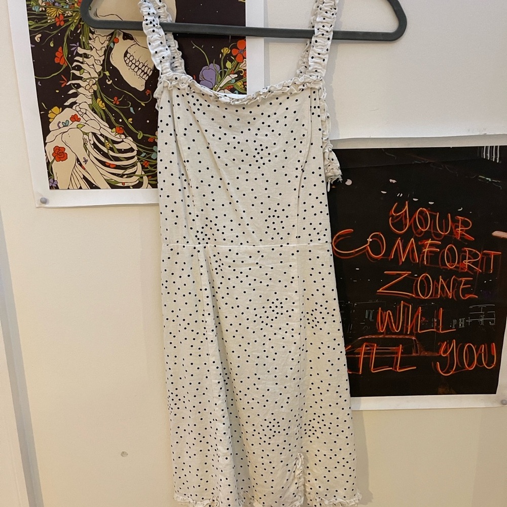 Urban Outfitters White and Black Mesh Top